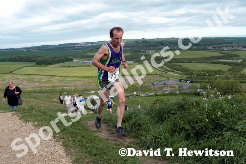Will Horsley finishing in the Penshaw Hill Race.